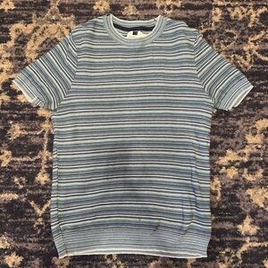 Topman Blue Striped Short Sleeve Tee